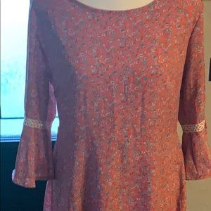 Peppermint bell sleeve dress